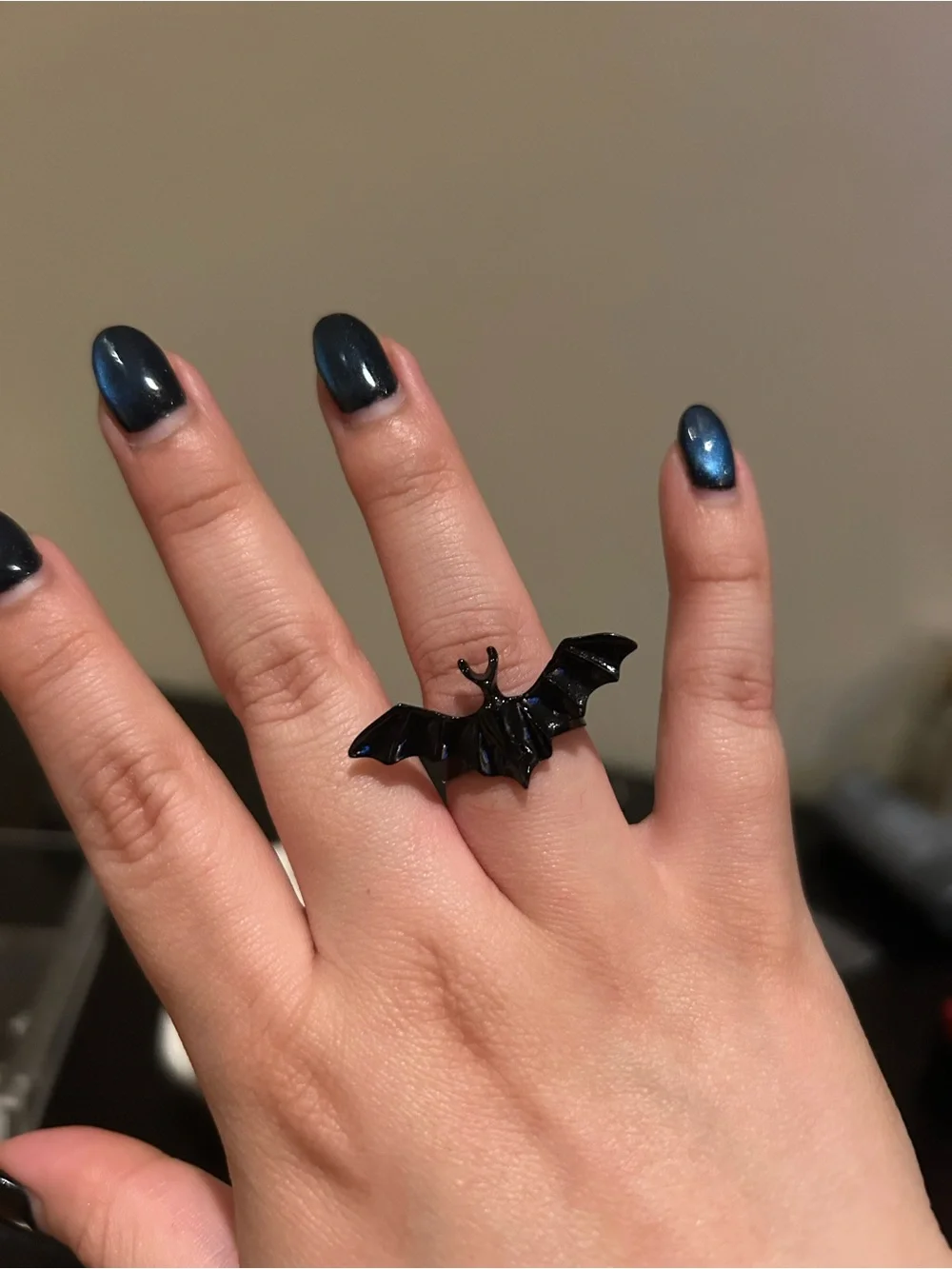 Black Bat Adjustable Gothic Ring